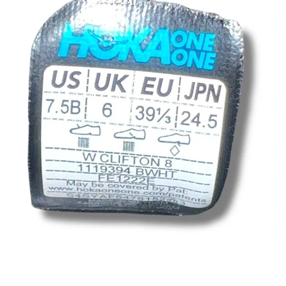 Hoka One One Clifton 8 Running Shoes Women's Size 7.5 B Black White - Picture 11 of 12